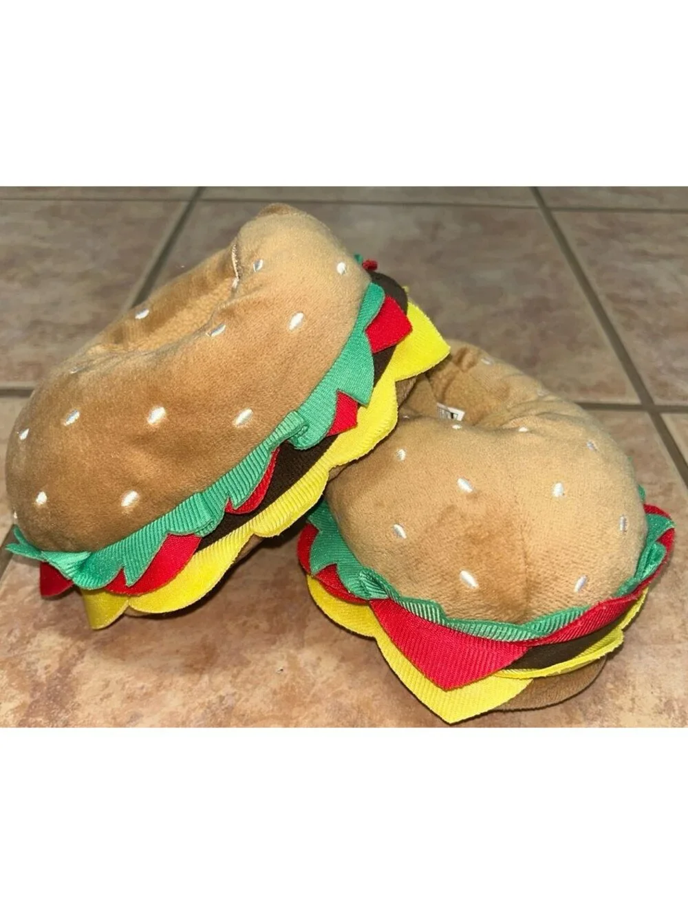 Carter’s Infant Baby Sandwich Slippers SIZE 5/6 Novelty Food Plush Shoes